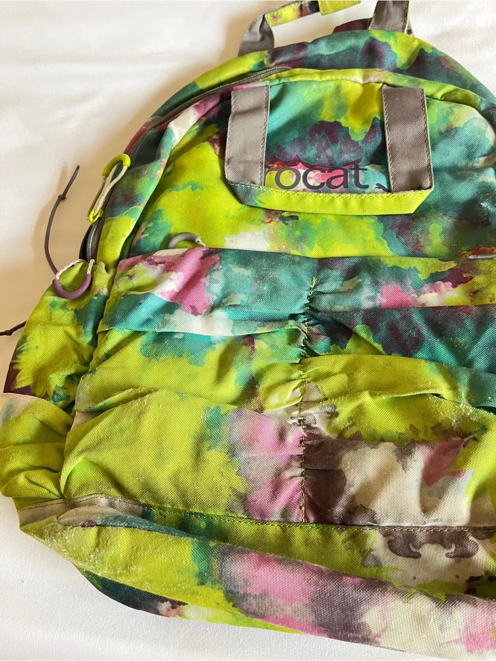 PUMA Procat Green Watercolor Tie Dye Multi-Pocket Backpack Rucksack